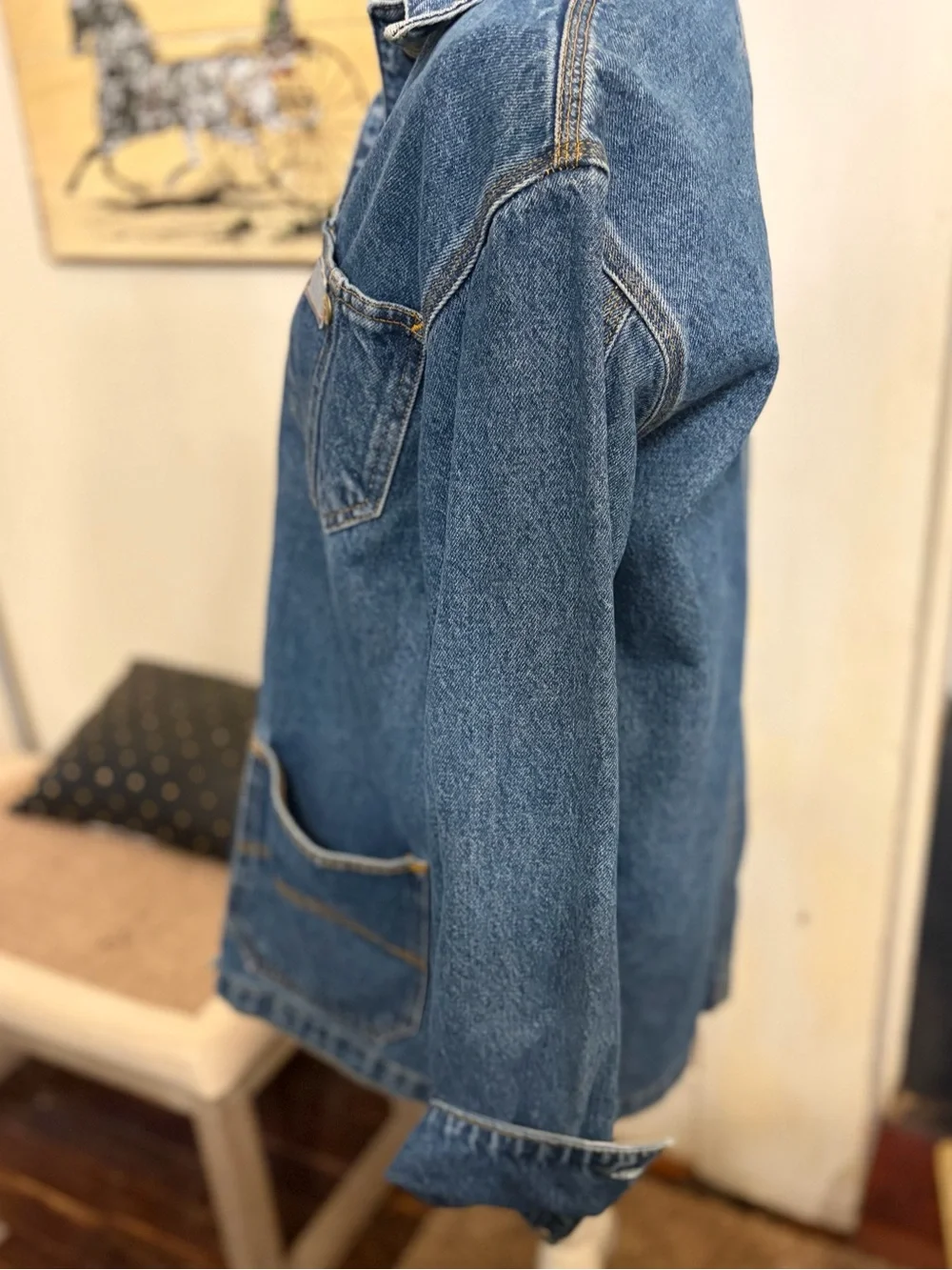 Vintage 90s Lauren Jeans Co. Ralph Lauren denim chore barn jacket - Picture 2 of 11